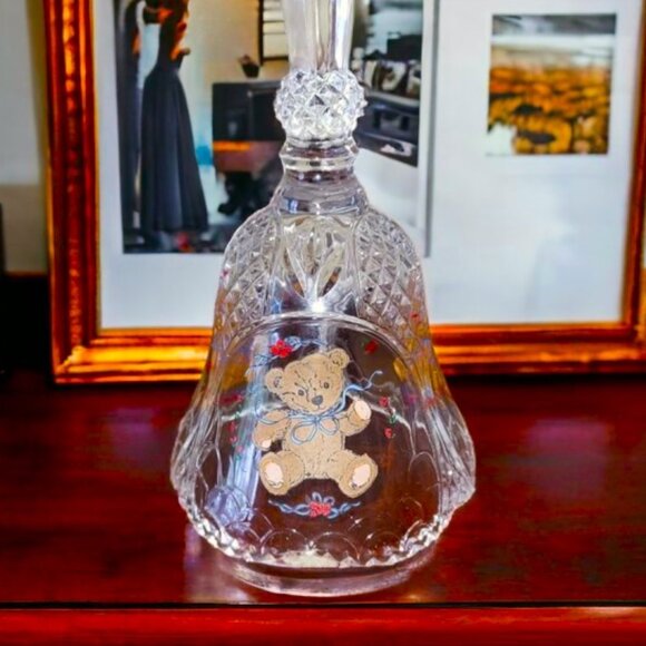 Vintage 90s Lead Cut Crystal Teddy Bear Decorative Bell NEW - Picture 2 of 5